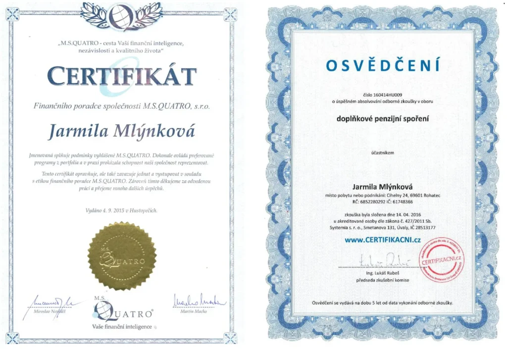 Certifikát - Finanční poradce a doplňkové penzijní spoření detail